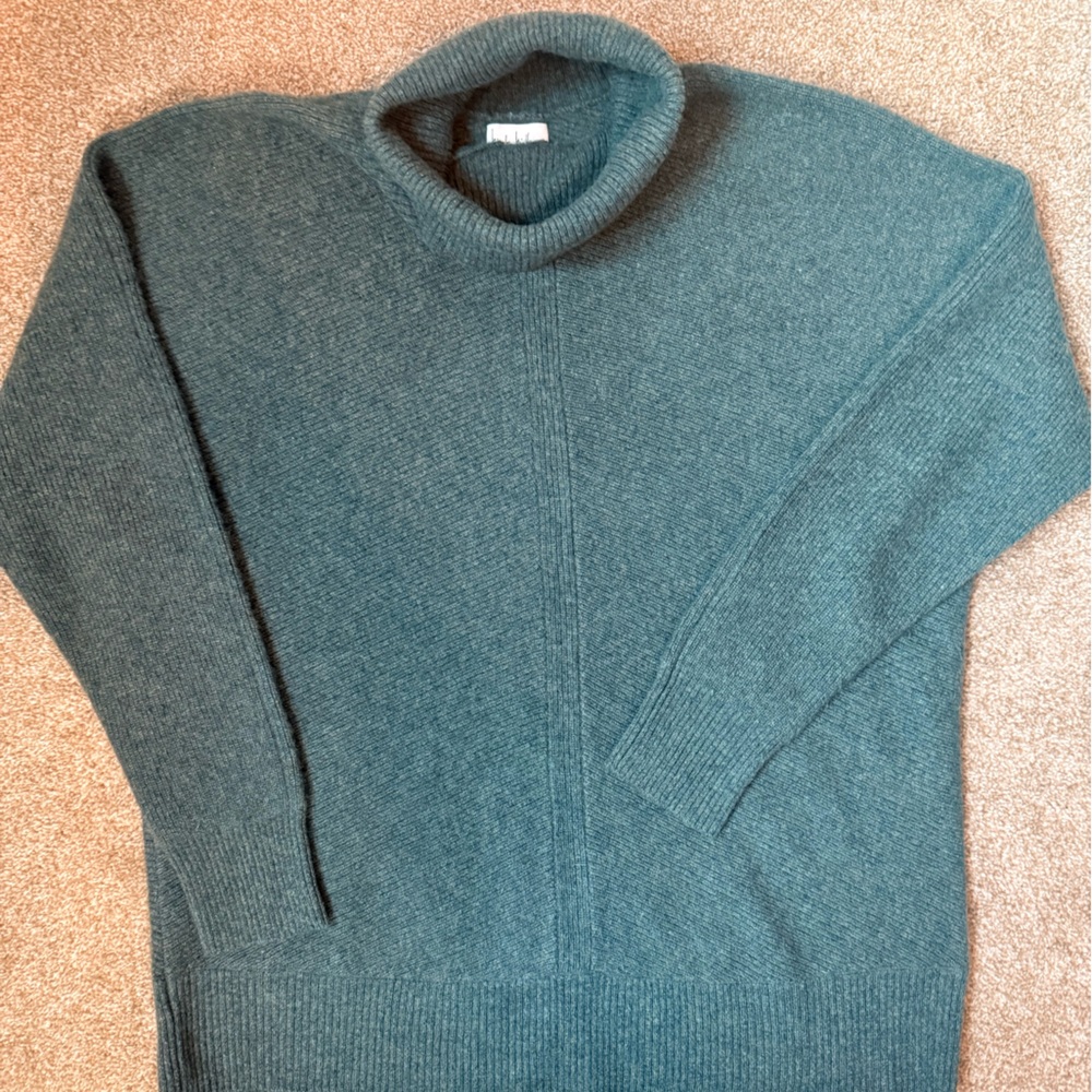 Nicole Miller Teal Cowl Neck Sweater